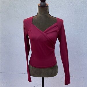 Women's Burgundy Wrap Top